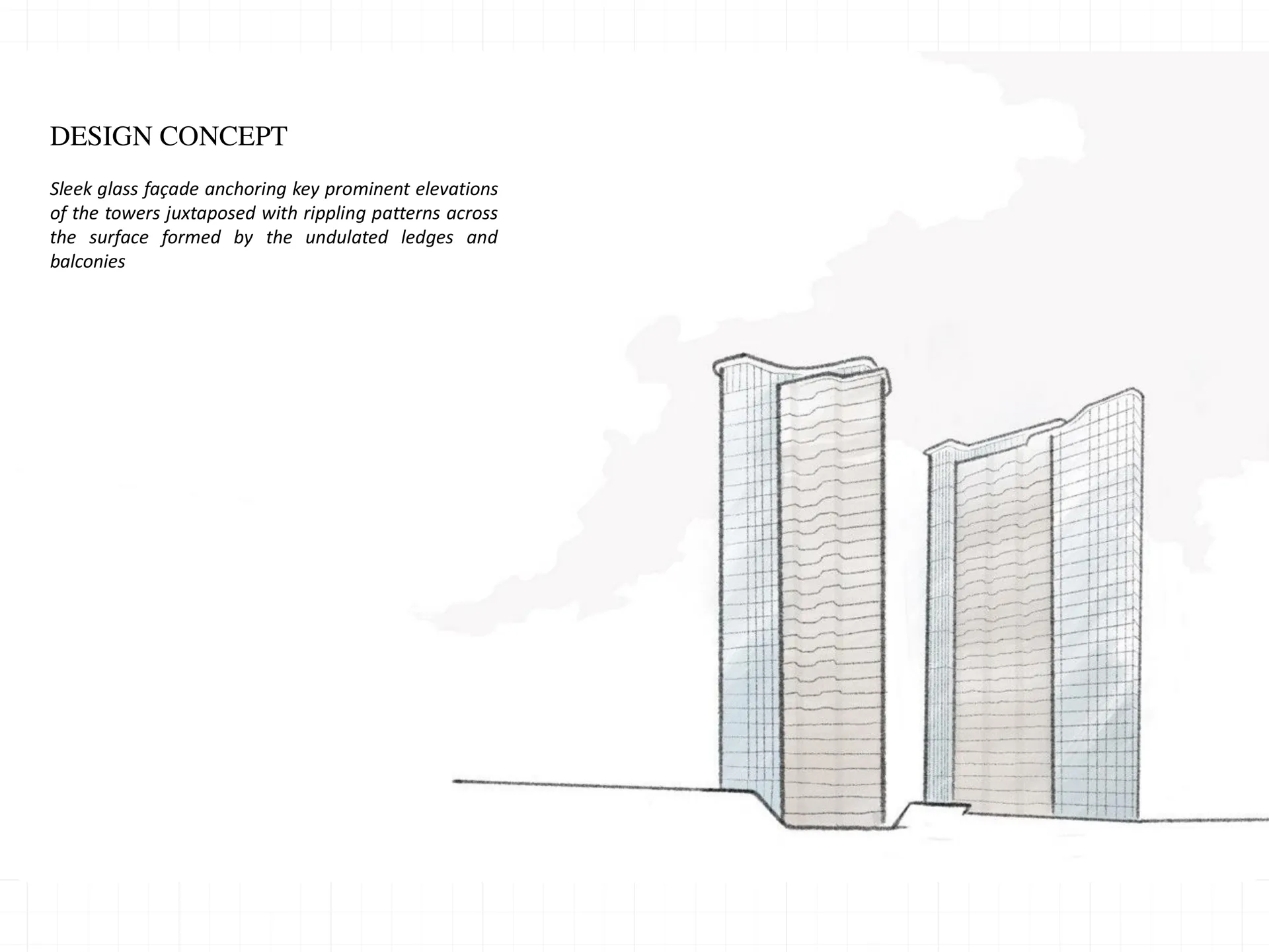 Design concept sketch of tower architecture