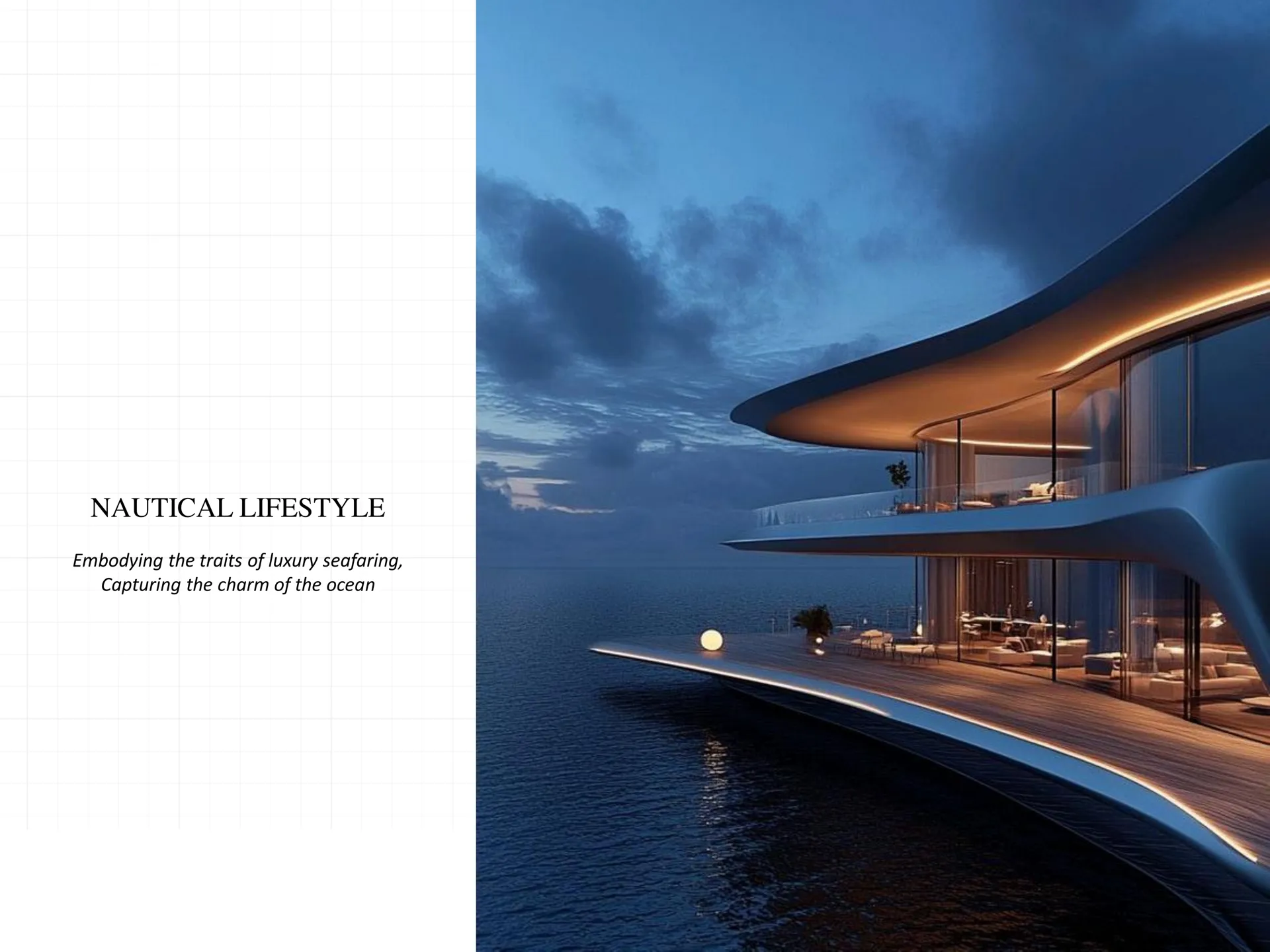 Nautical lifestyle render showing facilities